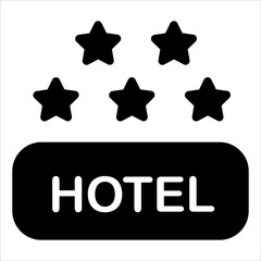 hotel rating glyph icon vector illustration isolated on white background