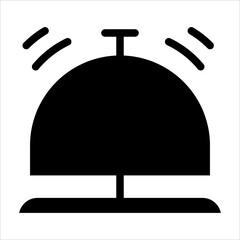 desk bell glyph icon vector illustration isolated on white background