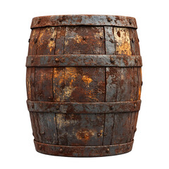 Fototapeta premium Rusty Wooden Barrel Old Vintage Container