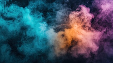 Naklejka premium Colorful smoke swirls on a dark background