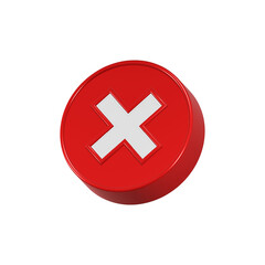 deleted icon 3d rendering symbol cancel