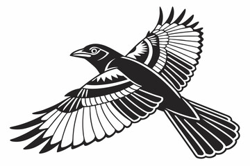 tanager sihouette black vector white