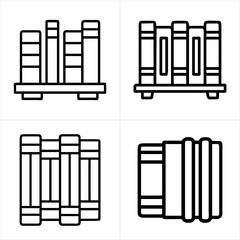 book line icon set
