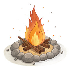 campfire png outdoor fire png camping fire pit png bonfire flames png night campfire png transparent background image