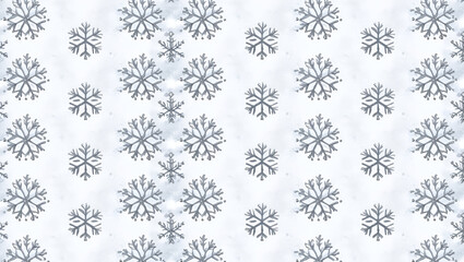 Repeated snowflake pattern in watercolor style with a shiny silver texture, elegant and festive vector background
