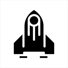 rocket glyph icon vector illustration isolated on white background