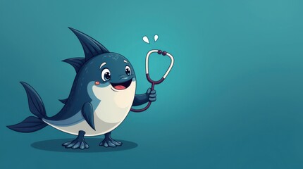 Celebrating world tuna day cartoon tuna doctor promoting marine health fun vibrant playful environment