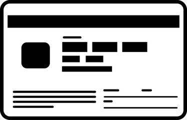 次期マイナンバーカード（個人番号カード）裏面のイラスト　ベクター白黒アイコン　2026新デザイン