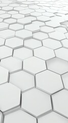 Naklejka premium White Hexagon Tile Pattern, Abstract Geometric Surface, Modern Architecture Design