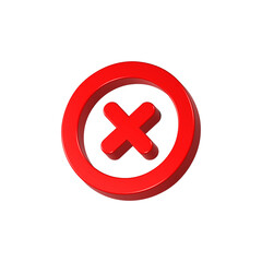 deleted icon 3d rendering symbol cancel