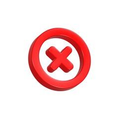 deleted icon 3d rendering symbol cancel