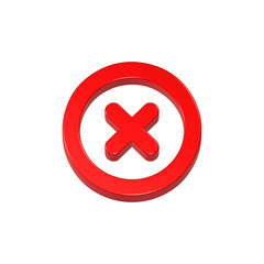 deleted icon 3d rendering symbol cancel