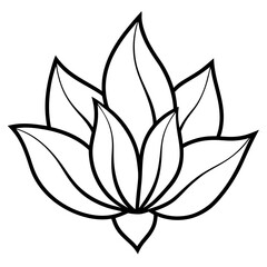 Boho Petal Sketch Vector on White