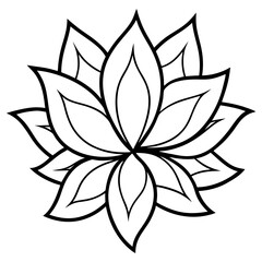 Boho Petal Sketch Vector on White