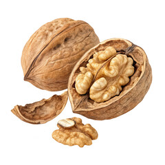 cracked open walnut with visible nut png walnut kernel png split walnut shell png fresh walnut halves png nut meat png transparent background image