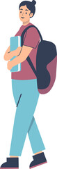 Fototapeta premium Illustration of University Student. Flat Vector Character