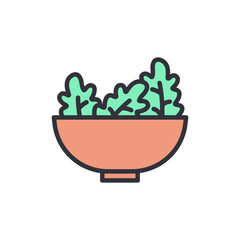 Salad colored icons, minimalist vector illustration ,simple transparent graphic element .Isolated on white background