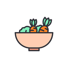 Salad colored icons, minimalist vector illustration ,simple transparent graphic element .Isolated on white background