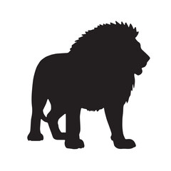 lion black silhouette icon vector. Lion icon isolated on a white background. Walking lion icon vector
