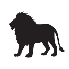 lion black silhouette icon vector. Lion icon isolated on a white background. Walking lion icon vector
