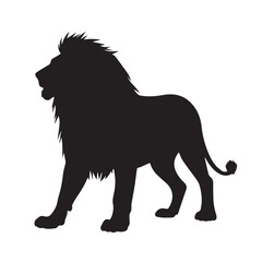 lion black silhouette icon vector. Lion icon isolated on a white background. Walking lion icon vector
