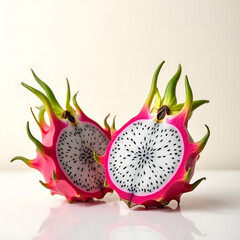 dragon fruit on white background