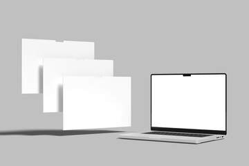 Laptop Screen Website Blank Mockup