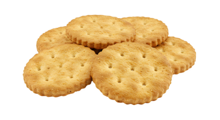 A pile of round crackers with small holes on a black background view png, jpeg, jpg, transparent background, white background. isolated on transparent background