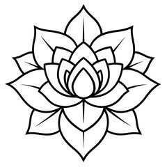 Minimal Artisanal Floral Vector on White