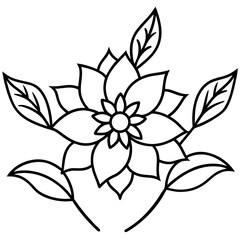 Minimal Artisanal Floral Vector on White