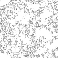 Obraz premium seamless gentle vector paisley print with ethnic paisley and flowers pattern, allover composition. Detailed beautiful paisleys with floral motives in black and white.