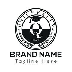 This vector design features a sports icon against an abstract backdrop with a stylized man, suitable for a business logo or technology concept illustration Q Logo template