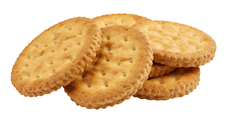 A small stack of round crackers on a plain black background close up png, jpeg, jpg, transparent background, white background. isolated on transparent background