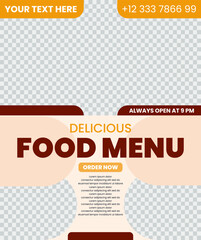 Delicious Food Menu Template Design