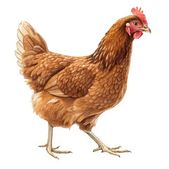 Fototapeta premium full body of brown chicken hen standing png live hen png brown poultry png farm chicken png standing bird png transparent background image