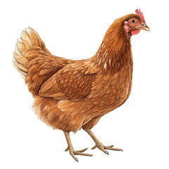 Fototapeta premium full body of brown chicken hen standing png live hen png brown poultry png farm chicken png standing bird png transparent background image