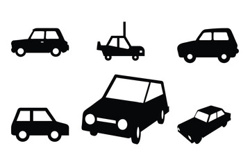 Fototapeta premium Set of car vector icon illustration on white background.