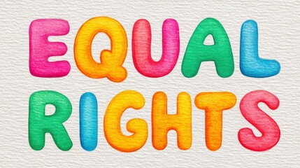 Colorful Equal Rights Text on Textured Background