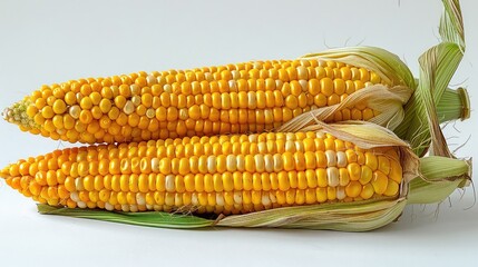 Yellow corn cob close up