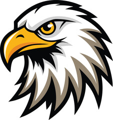 Fototapeta premium Bold Fierce Bald Eagle Head Vector Aggressive Sports Mascot and Tattoo Design