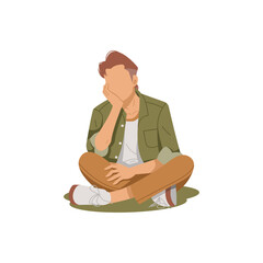 man daydream isolated illustration flat design