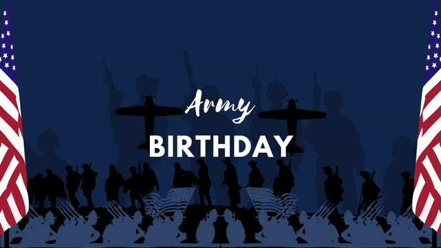 Footage Animation Amry Birthday Background, Suitable for social media and events to commemorate