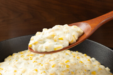 Corn Cheese Made with Canned Corn and Butter and Mayonnaise