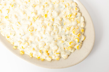 Corn Cheese on a White Background
