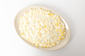 Corn Cheese on a White Background