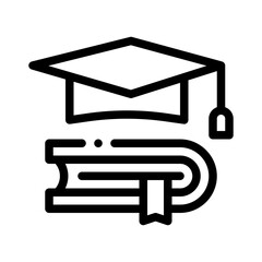 graduation cap line icon