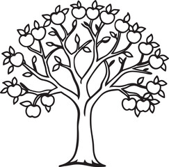 abstract tree with flowers