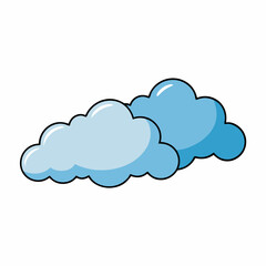 Blue Cloud with Bold Black Outline