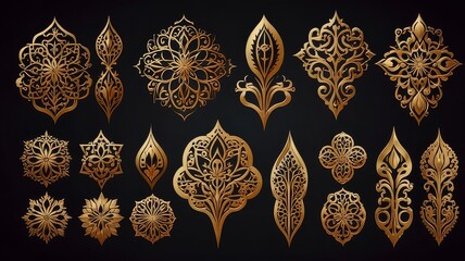 gold and silver floral background with metal extracts