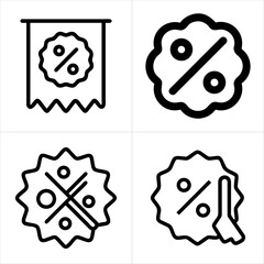 discount sale icon set
